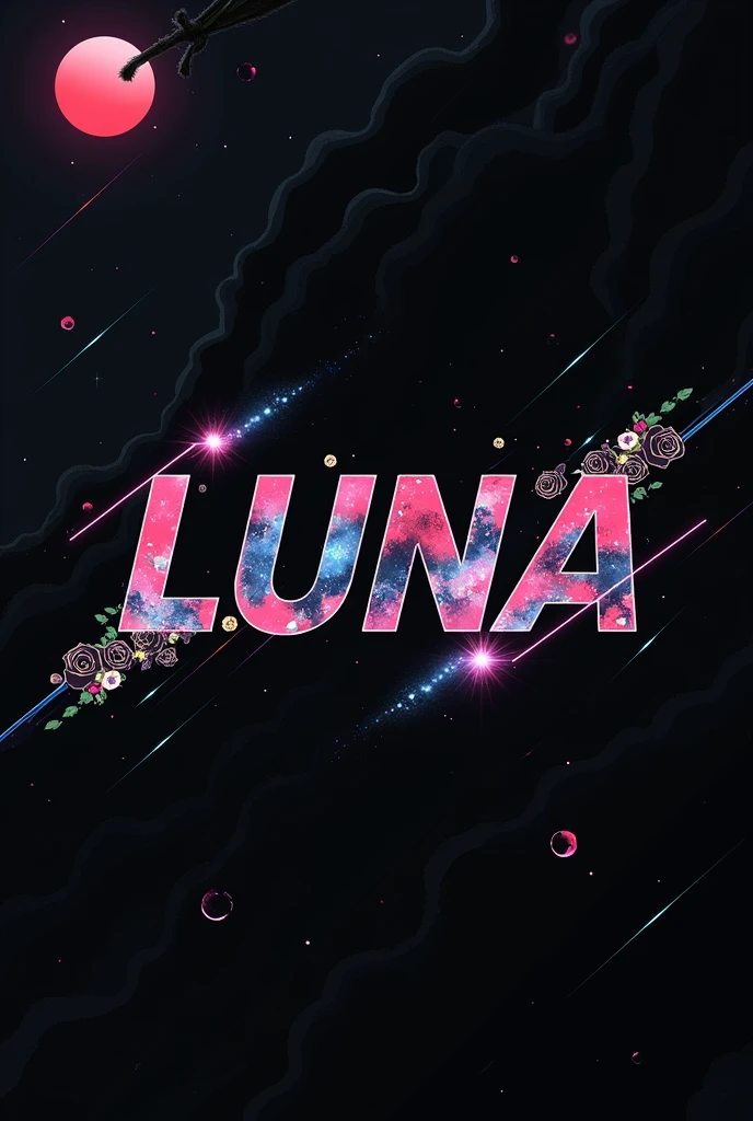 High resolution, logo spelling swiftly “Luna” cool, Jdm theme, anime theme, Cyberpunk vibe name spelling, brand logo, logo for tshirt, brand logo “LUNA”, neon vibes, acid trip vibes, acid trip, shooting stars, acid trip inside “LUNA”, acid trip, hallucinations inside “LUNA”, Waves of hallucinations, purple, techno hallucinations inside “LUNA”, Acid trip hallucinations inside “LUNA” , Waves of hallucinations inside “LUNA, splash, black roses with green leaves, blood moon, horror, 