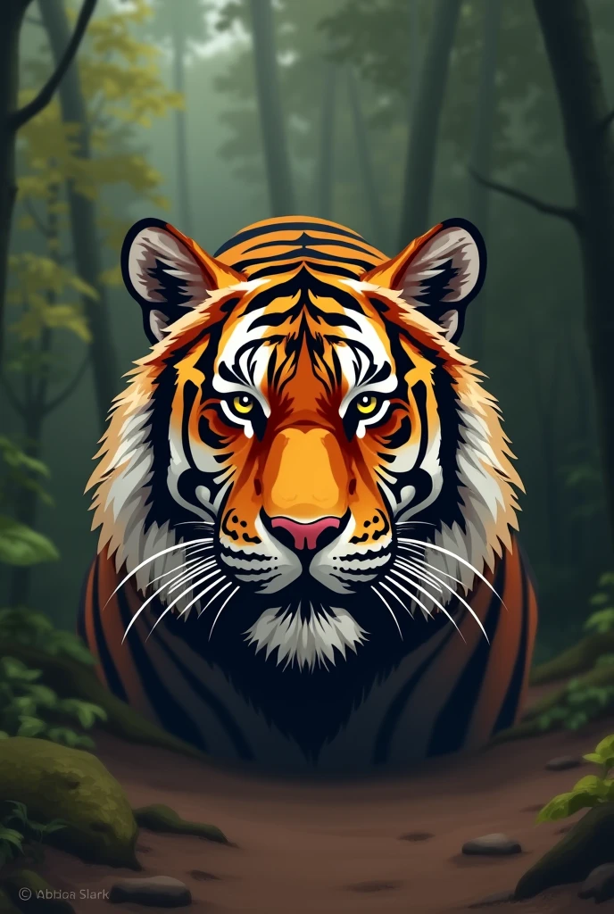 Create a tiger logo for tiger transport vehicle in Odisha Forest Department and the name of the logo “CLAW CRUISER” make tiger face calm