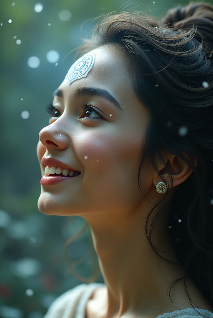 A girl who is a shiv bhakt smile and see ॐ in a mind
