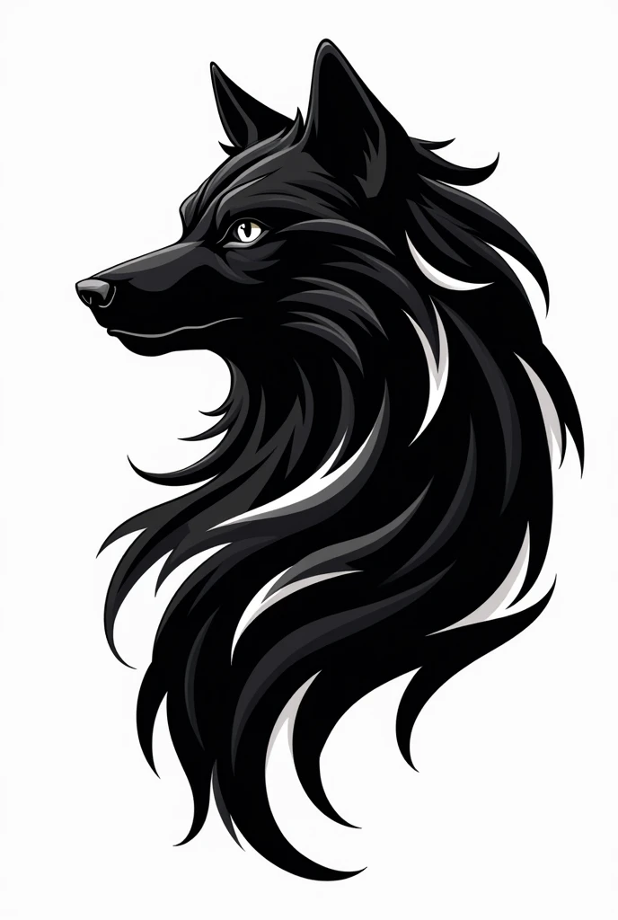 Black and white logo of a wolf