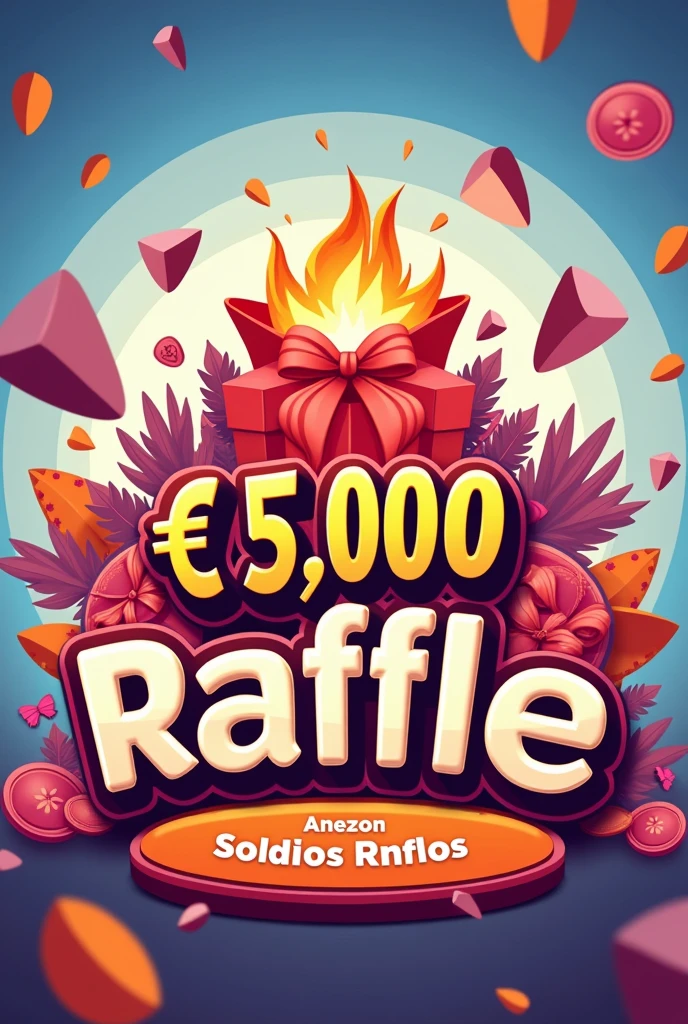 Hello, could you make an image of a raffle, the prize is 5.000 not worth 20,00 and solidarity could do something very eye-catching, without a person with a deed written in Portuguese and saying that it is a solidarity raffle written in Brazilian Portuguese, I would like the text in the image to be written in Portuguese 