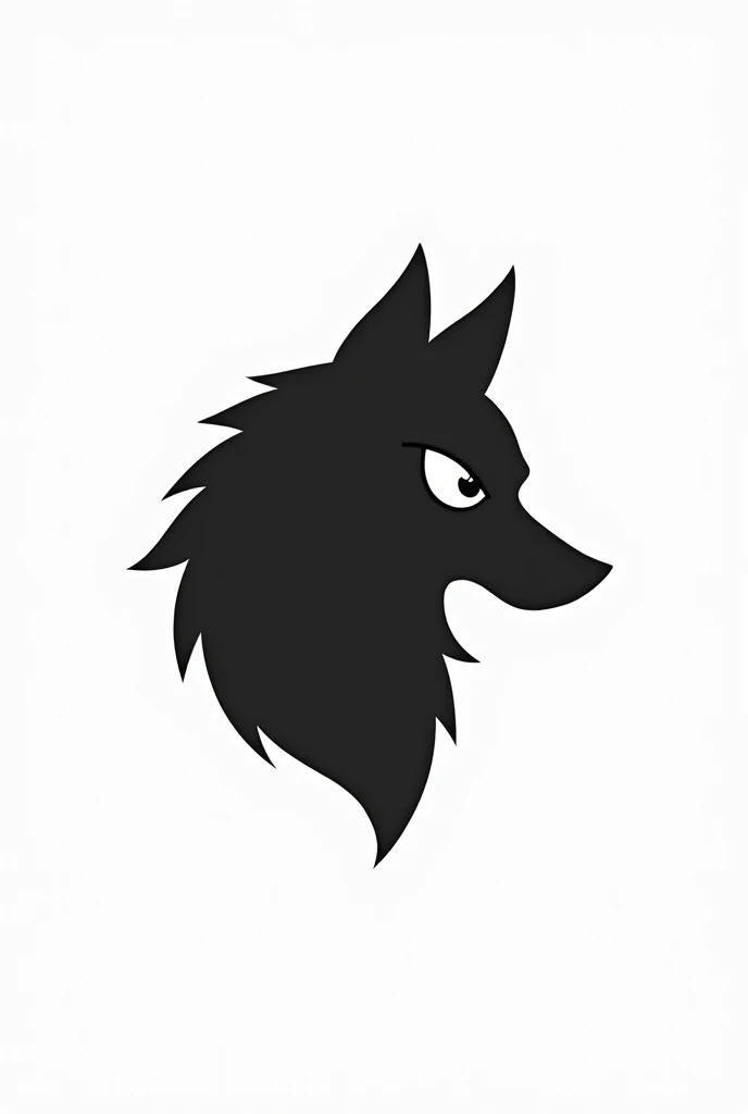 Black and White Cartoon Wolf Logo