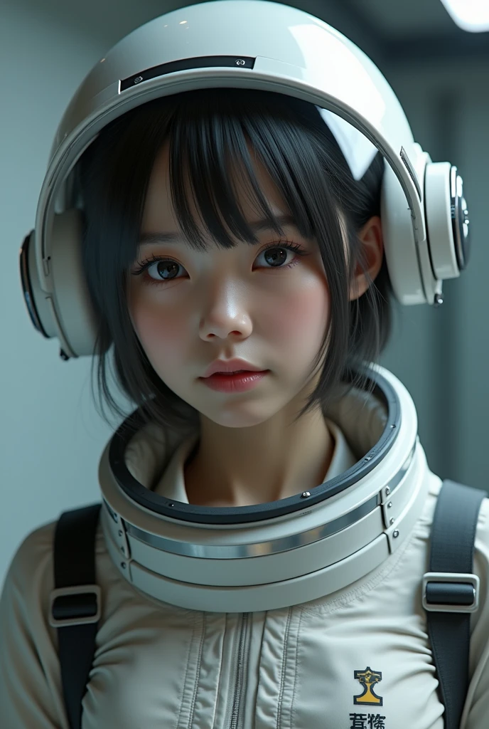 (8k, RAW photo, best quality, masterpiece), (photorealistic), outstanding details, ultra-high resolution, anatomically correct, textured skin, (Extremely precise and accurate anatomy),

(Cute Japanese girl , 20-year-old),  upper body, (bubble helmet:1.4), space helmet

(dramatic lighting), cinematic lighting, 
