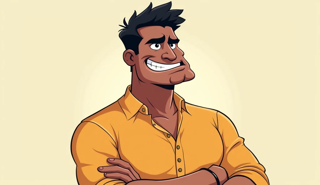 an arogant man, indian , cartoon
