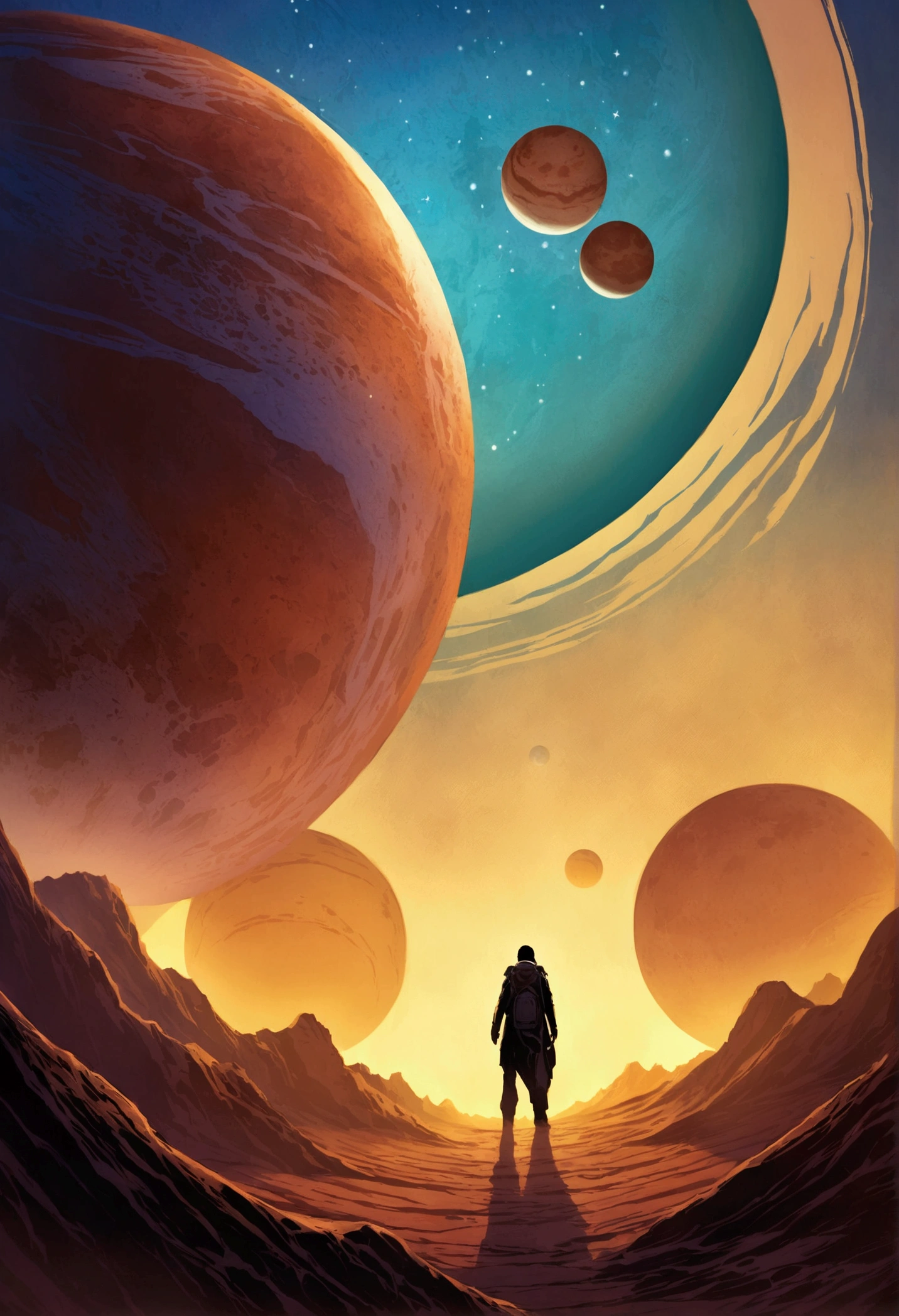 Visual Concept, terraforming a planet, Book cover illustration, terramorphing planets, design artistic
