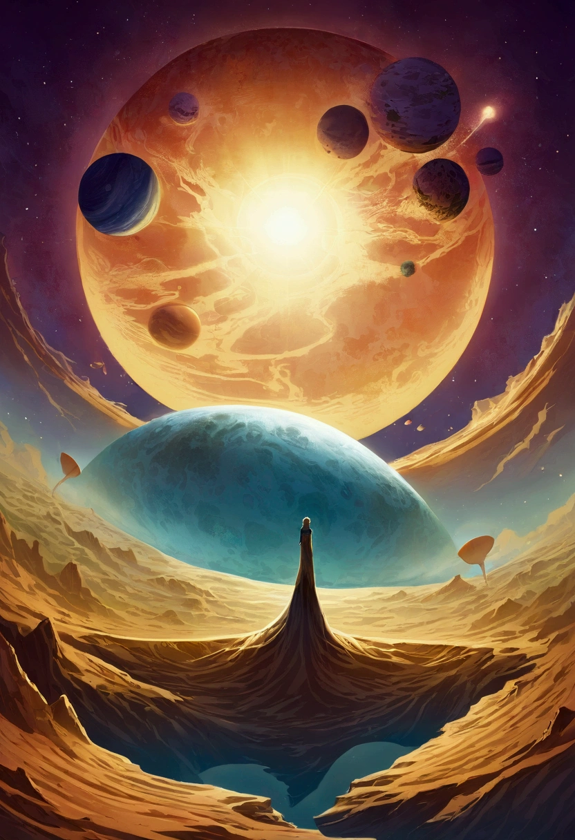 Visual Concept, terraforming a planet, Book cover illustration, terramorphing planets, design artistic