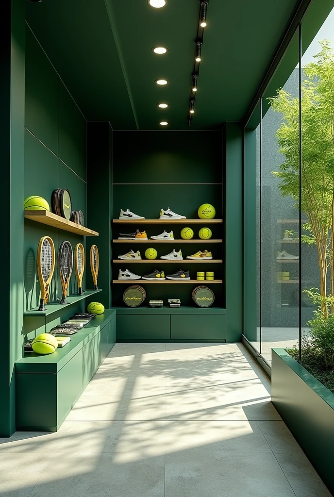 a dark green tennis store opening
