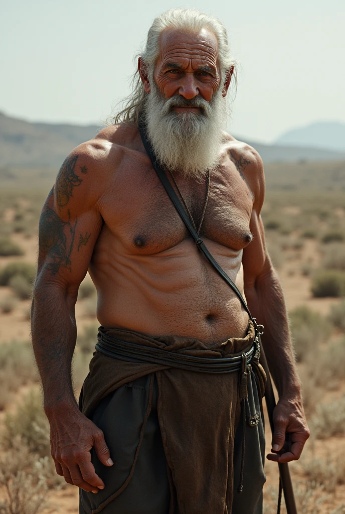 Old man without shirt