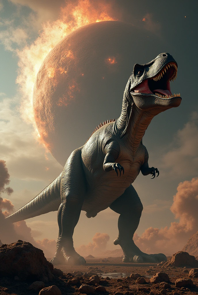 Dinosaur and asteroid