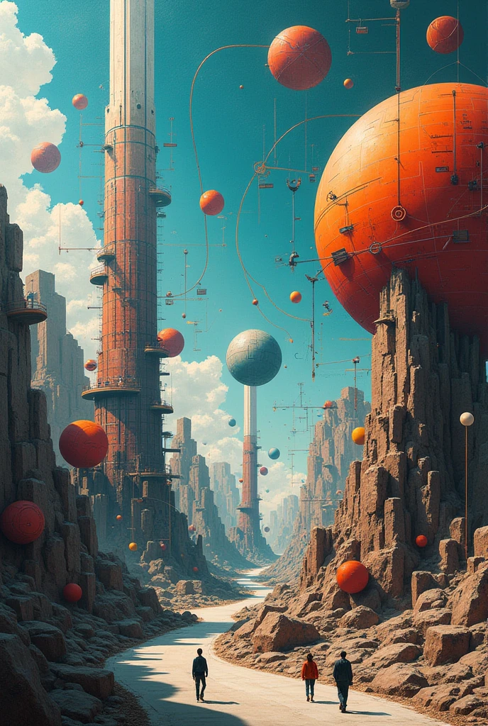 Create a mural that involves mathematics, geometry, robotics and physics