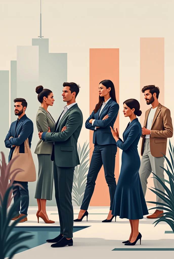Generate a job cover of people working, elegant and eye-catching for people 