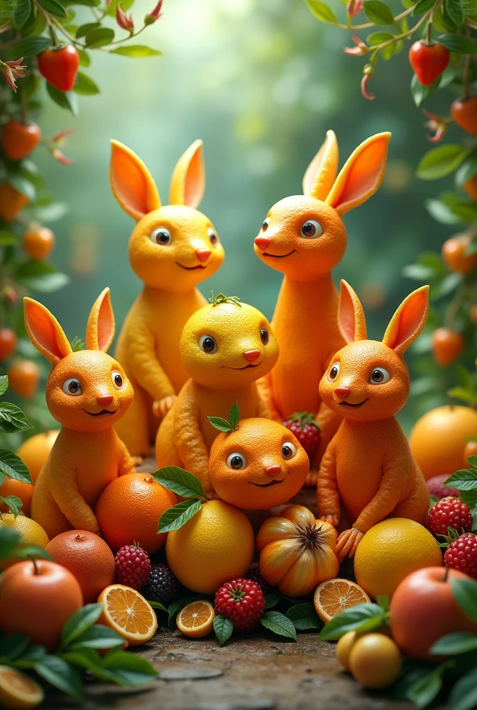 Animals made with fruit