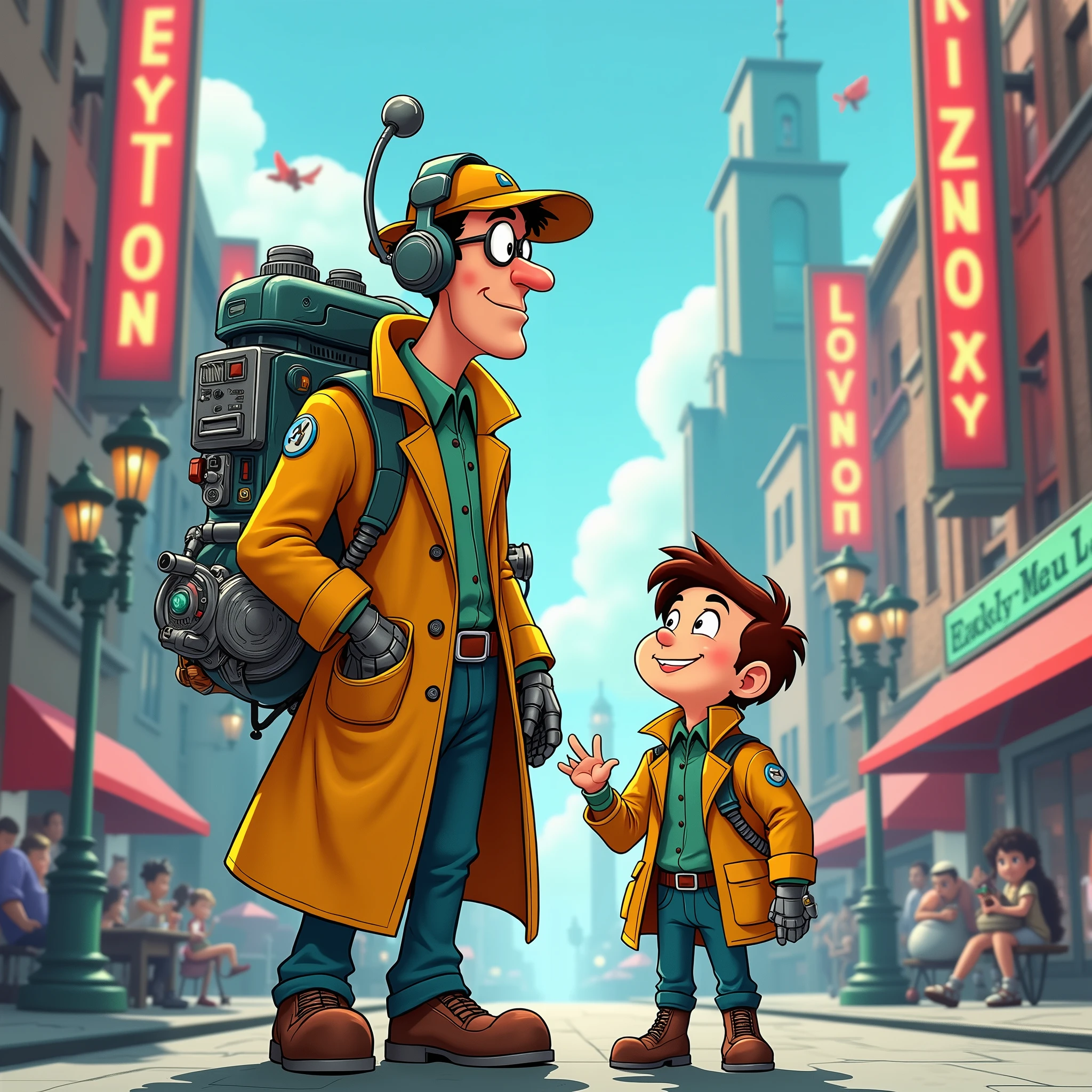 inspector gadget and your son, 2d style animation, disney