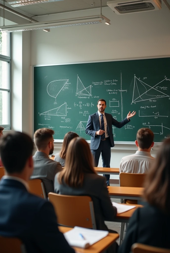 The teacher explaining trigonometry on the board" centre de formation eureka"