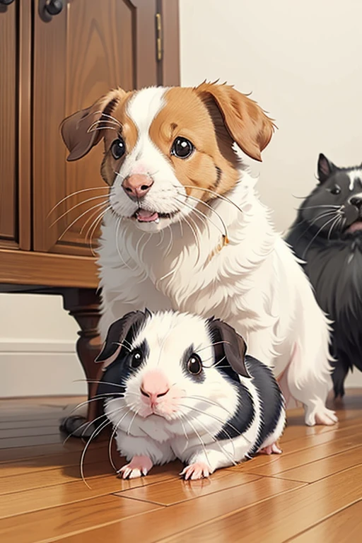  dog and guinea pig cute combination 