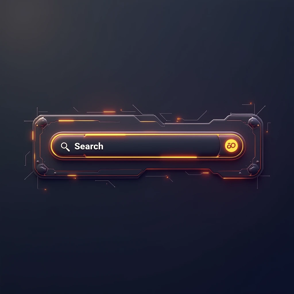 Can you create the 3D search bar view round corner border radius without any icon in search look awesome with yellow gradient for game app