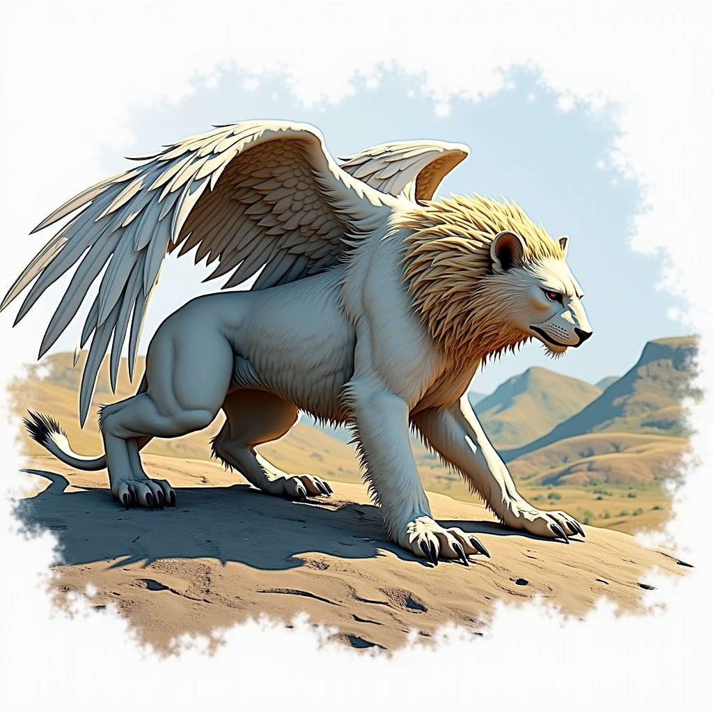 A detailed 3D drawing of a griffin from Greek mythology, light pastel acrylic painting and pointillism fusion, highly detailed fine art, photorealistic, 8k, award-winning digital art, volumetric lighting, dynamic pose, intricate textures, dramatic color palette, chiaroscuro lighting, cinematic composition