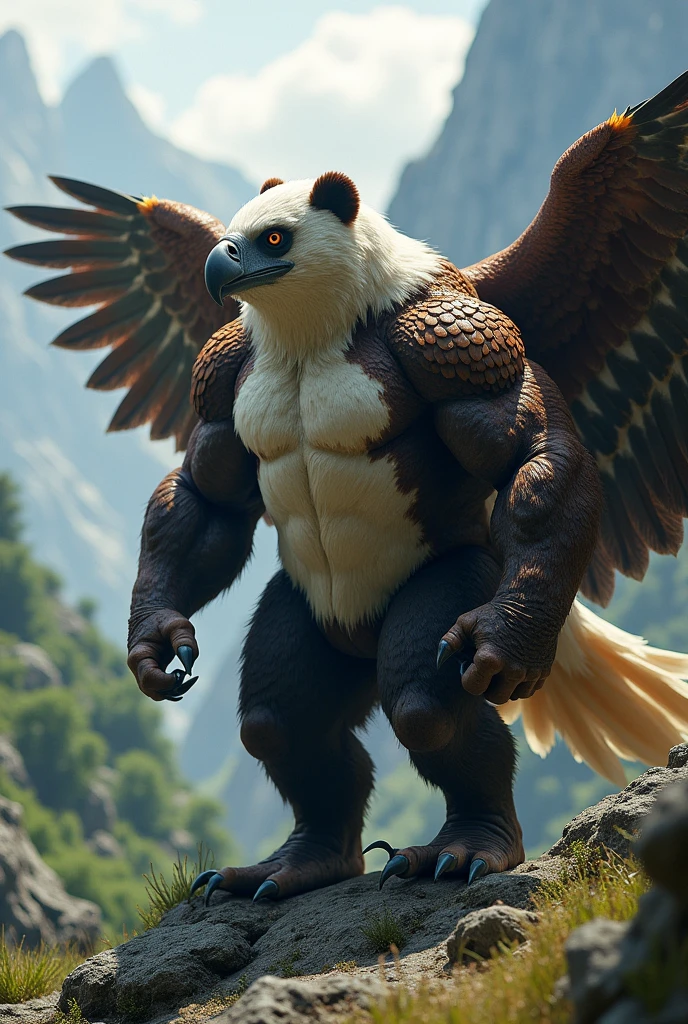 Eagle mix with panda bodybuilder raslar panda