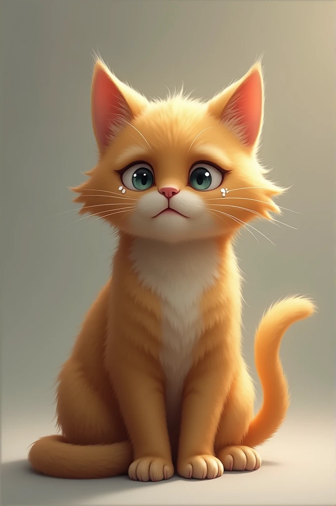 yellow cat crying