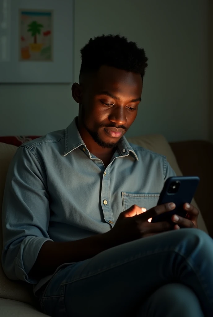 A picture of a young African male calling the female on the video call exploring Love in the time of distance