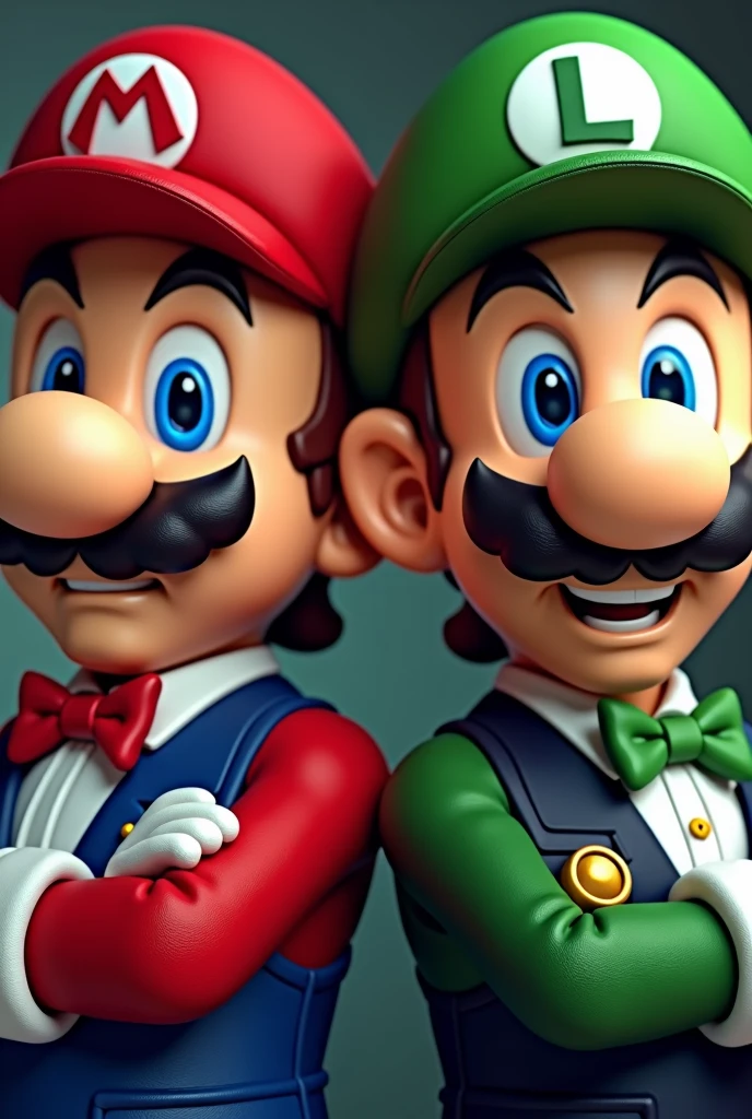 Mario bros in suit close-up
