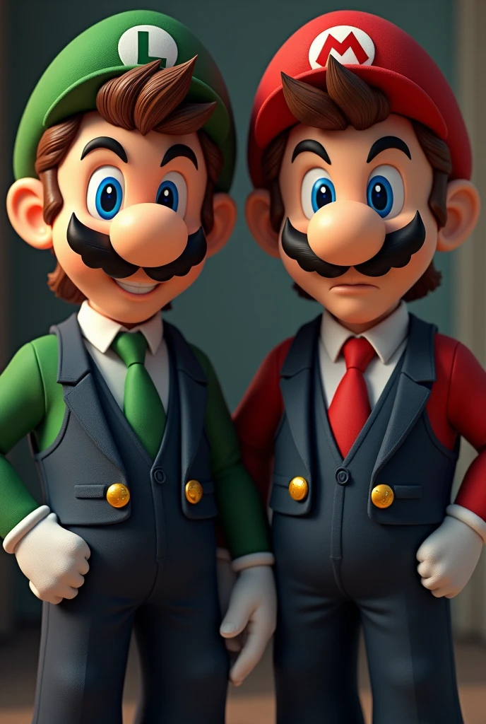 Mario bros in suit close-up