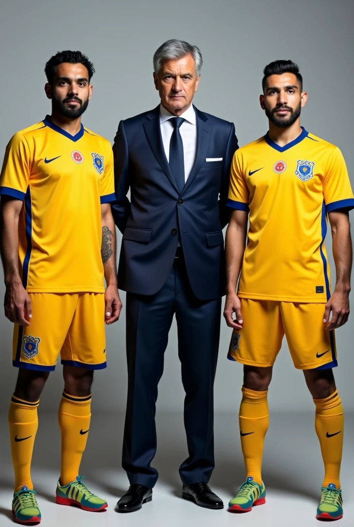 
Fred, amrabaat they both are footballers wearing fenerbache jersey and jose mourinho in one photo