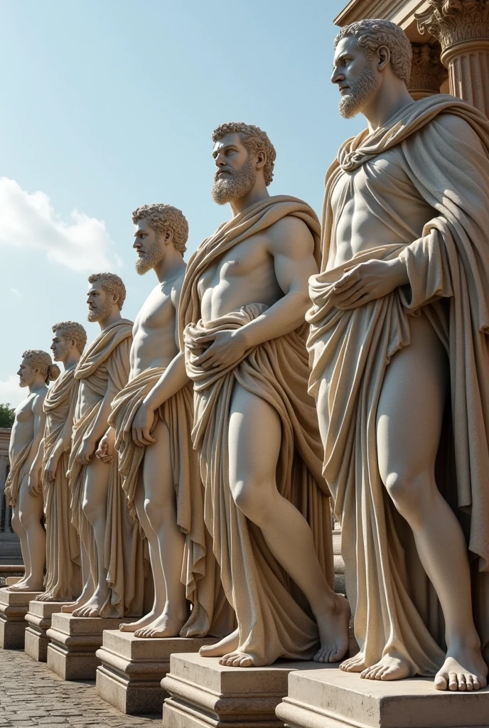 Statues of Stoicism in Rome
