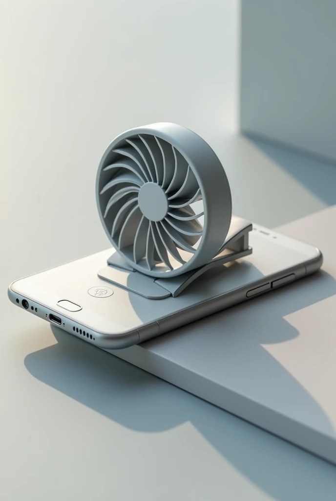 Make a portable fan that can clip to cellphone. The portable fan is in the top of the cellphone