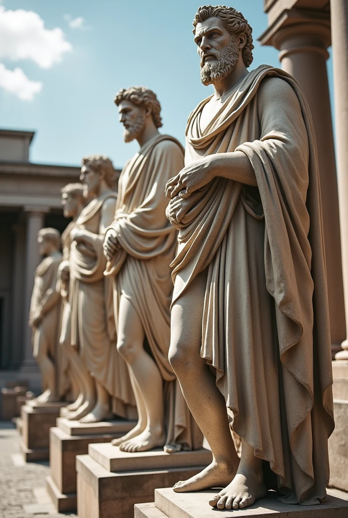 Statues of Stoicism in Rome
