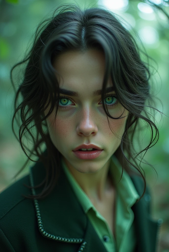 A beautiful young man , green eyes,long hair , 2,
Fish Eye