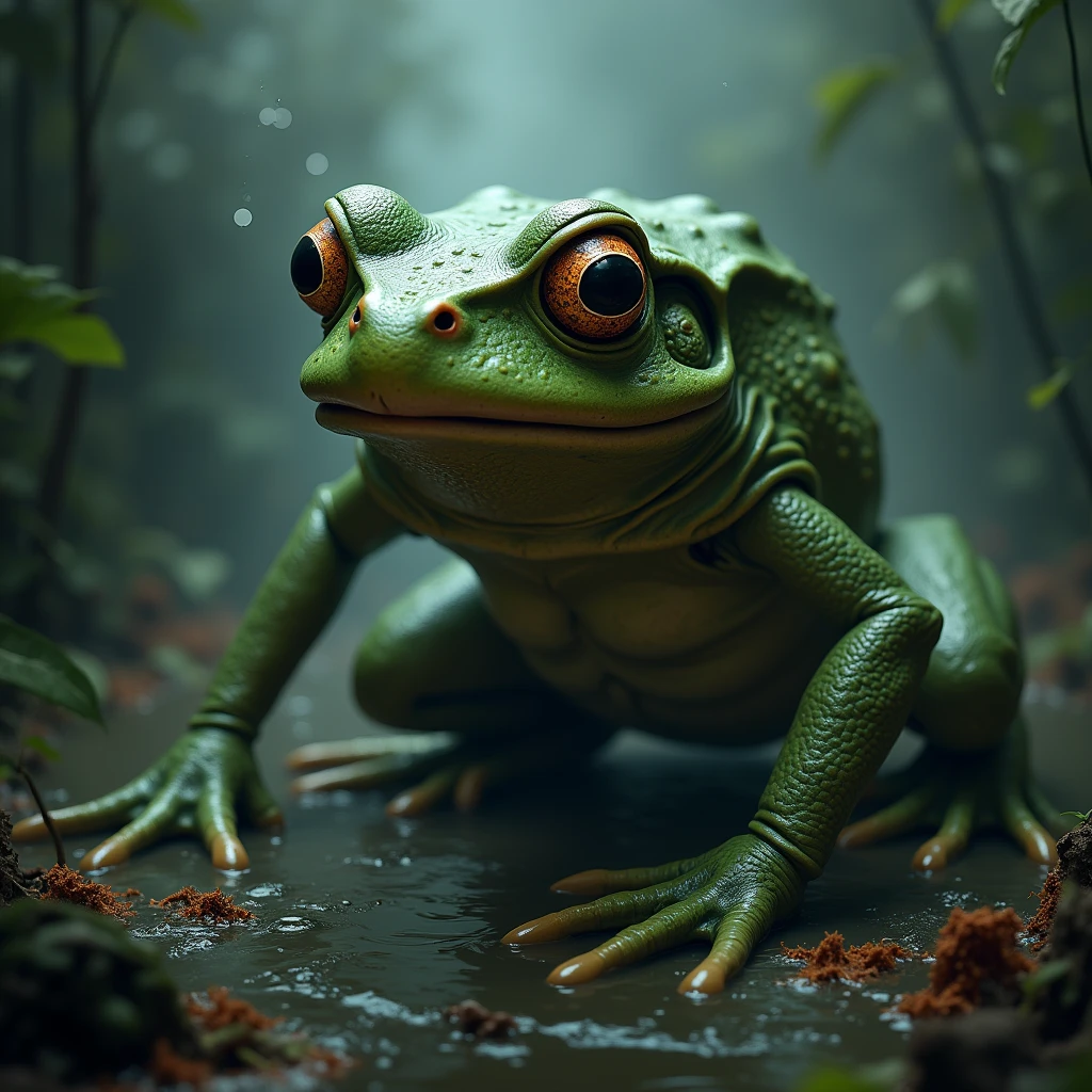 Mutanted frog agresive