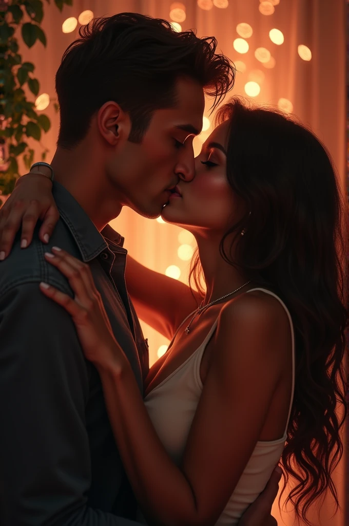 Real hot girl kiss a boy