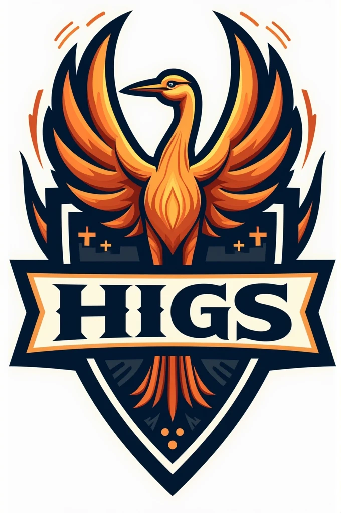 Create the shield for High School Number 3 with an orange heron and the 47th anniversary 