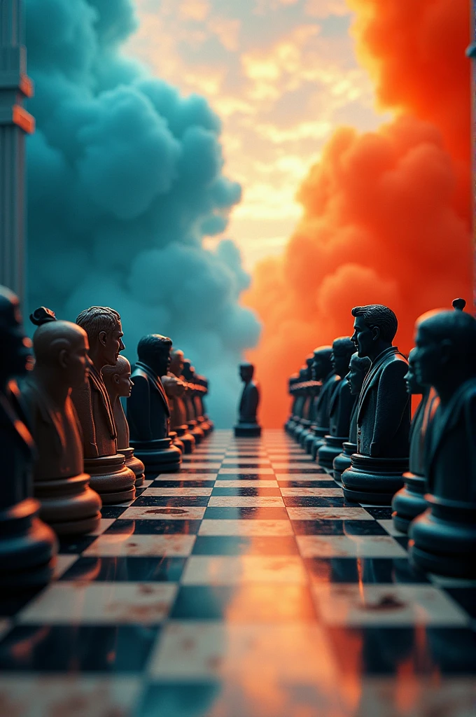 A chess board with a theme by Javier Milei 