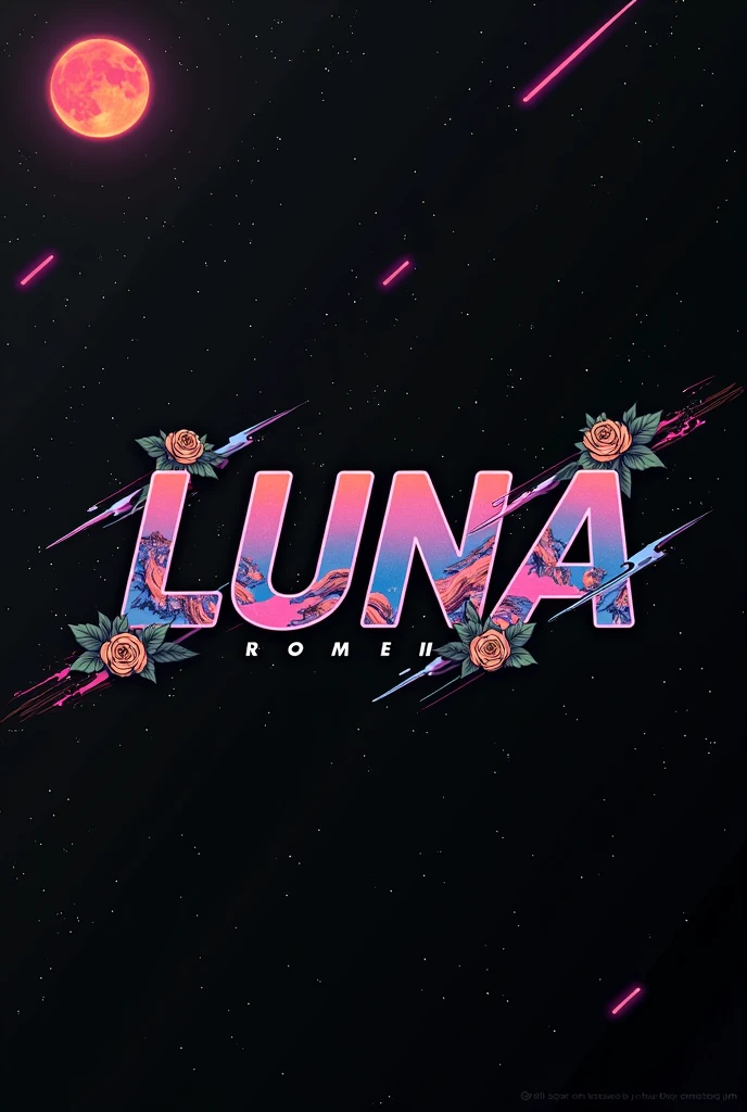 High resolution, logo spelling swiftly “Luna” cool, Jdm theme, anime theme, Cyberpunk vibe name spelling, brand logo, logo for tshirt, brand logo “LUNA”, neon vibes, acid trip vibes, acid trip, shooting stars, acid trip inside “LUNA”, acid trip, hallucinations inside “LUNA”, Waves of hallucinations, purple, techno hallucinations inside “LUNA”, Acid trip hallucinations inside “LUNA” , Waves of hallucinations inside “LUNA, splash, black roses with green leaves, blood moon, horror, iceberg, 