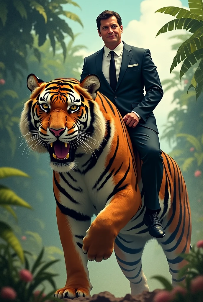 Minister Fernando Haddad riding a tiger
