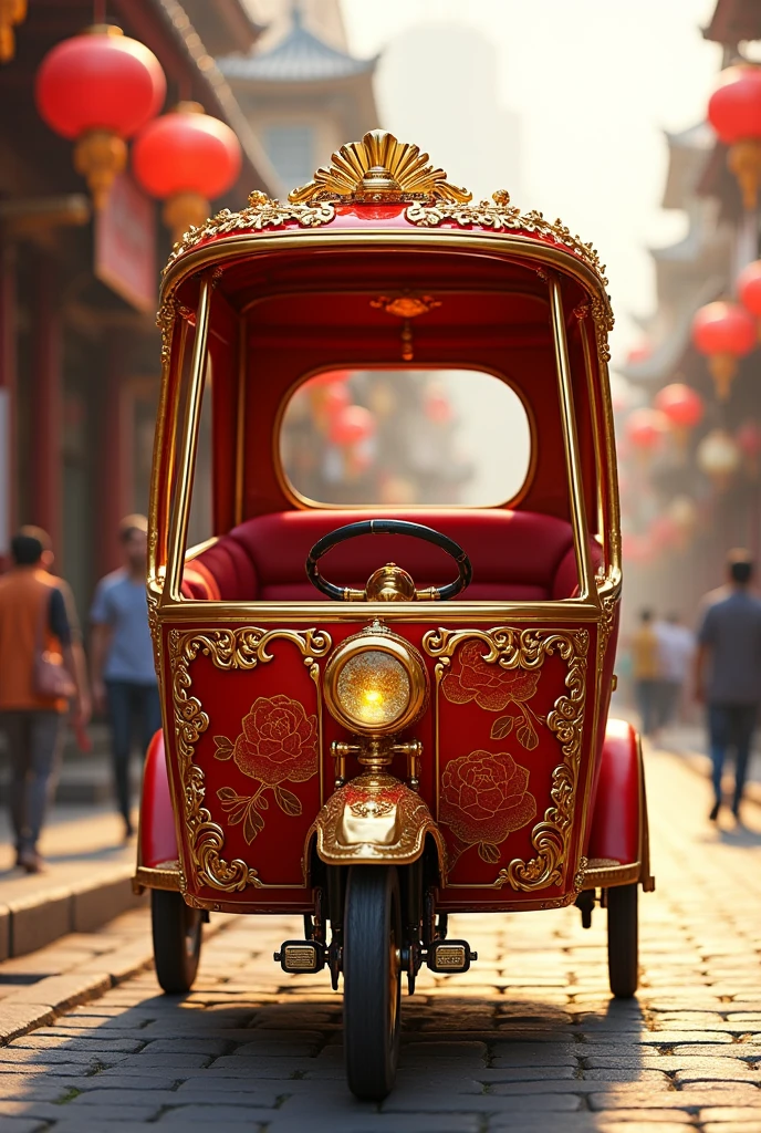 A personalized Rose d&#39;ORée rickshaw