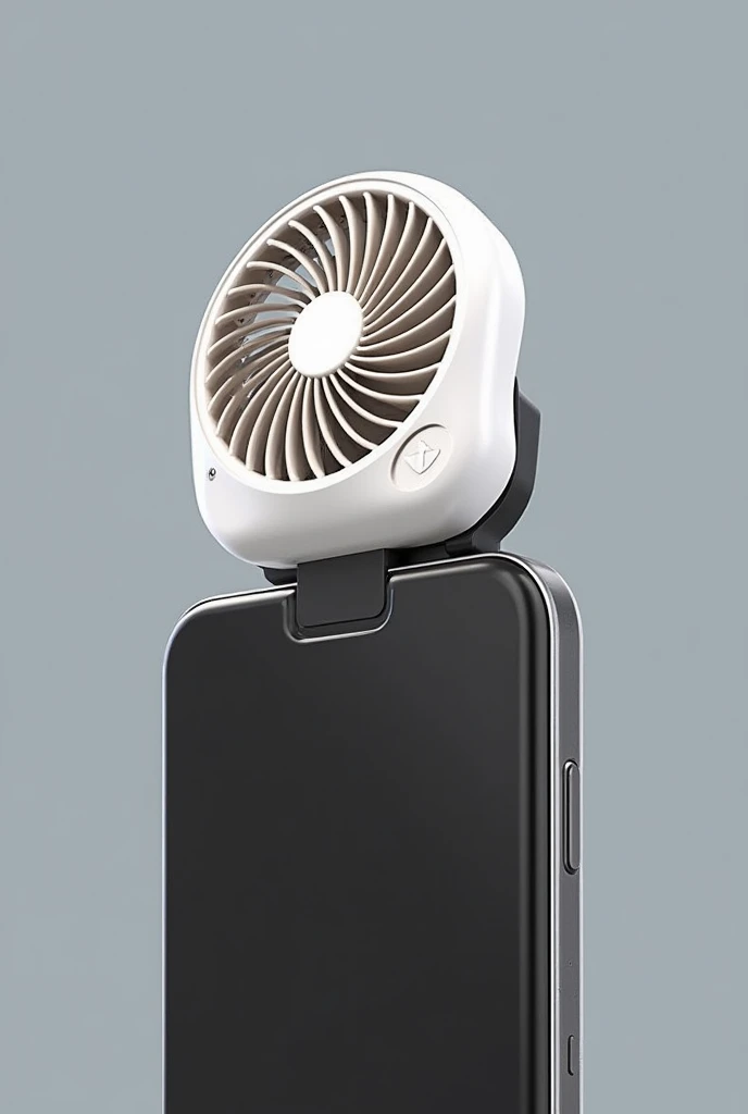 Make a portable fan that can clip to cellphone. The portable fan is in the top of the cellphone make it medium size