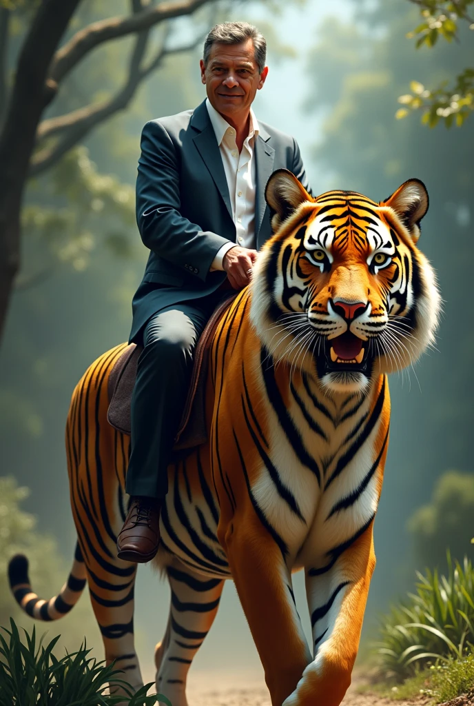 PT Minister Fernando Haddad riding a tiger
