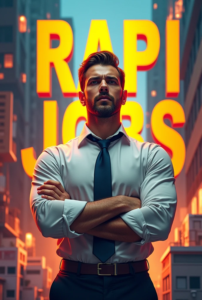 I want a lively hardworking gentleman in the middle and the word rapi jobs in the middle, that is eye-catching and creative
