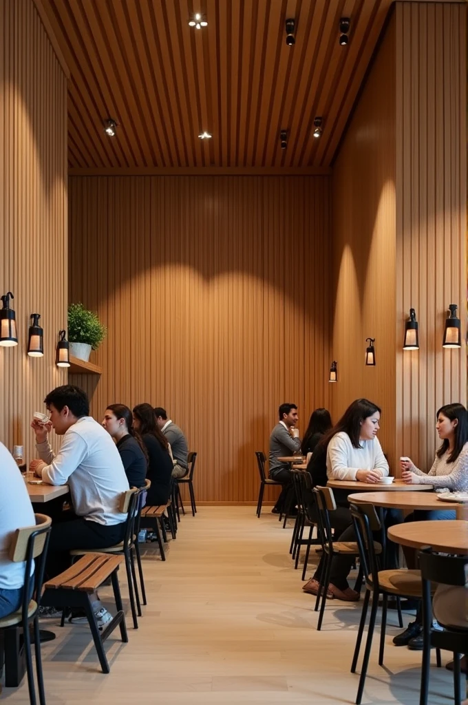 acoustic Wood panel in cafe