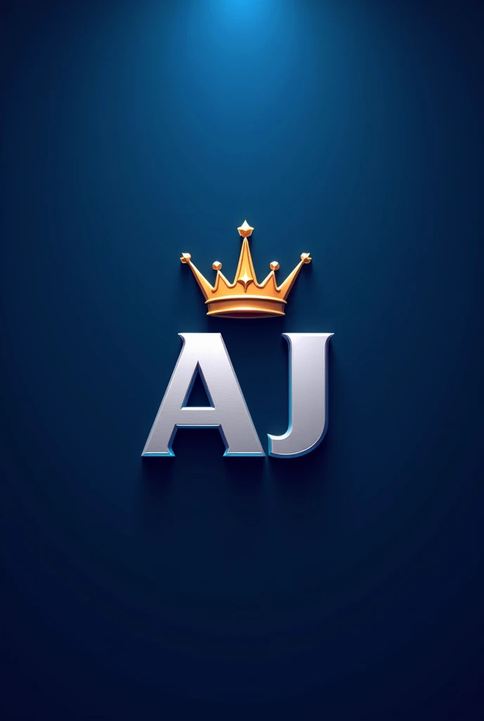 a youtuber logo with the letters A and J and a crown on a blue background