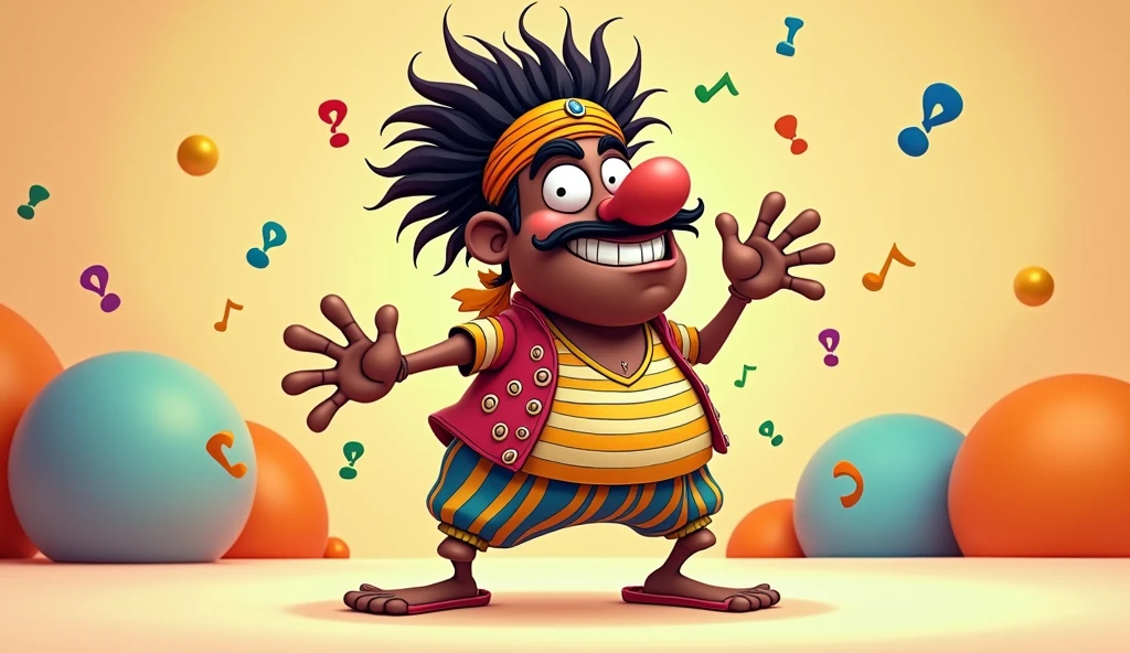 A man speaking nonsense, indian , cartoon