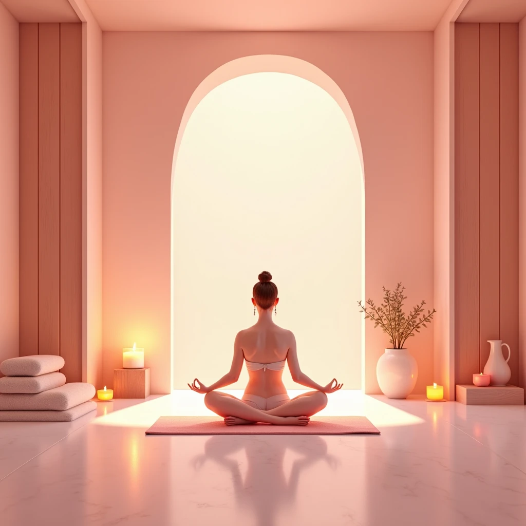 meditation、Yoga Studio、pink、A space for relaxation、
