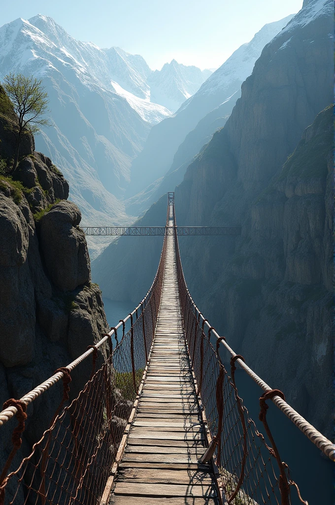 Visual of Hussaini Hanging Bridge, Pakistan