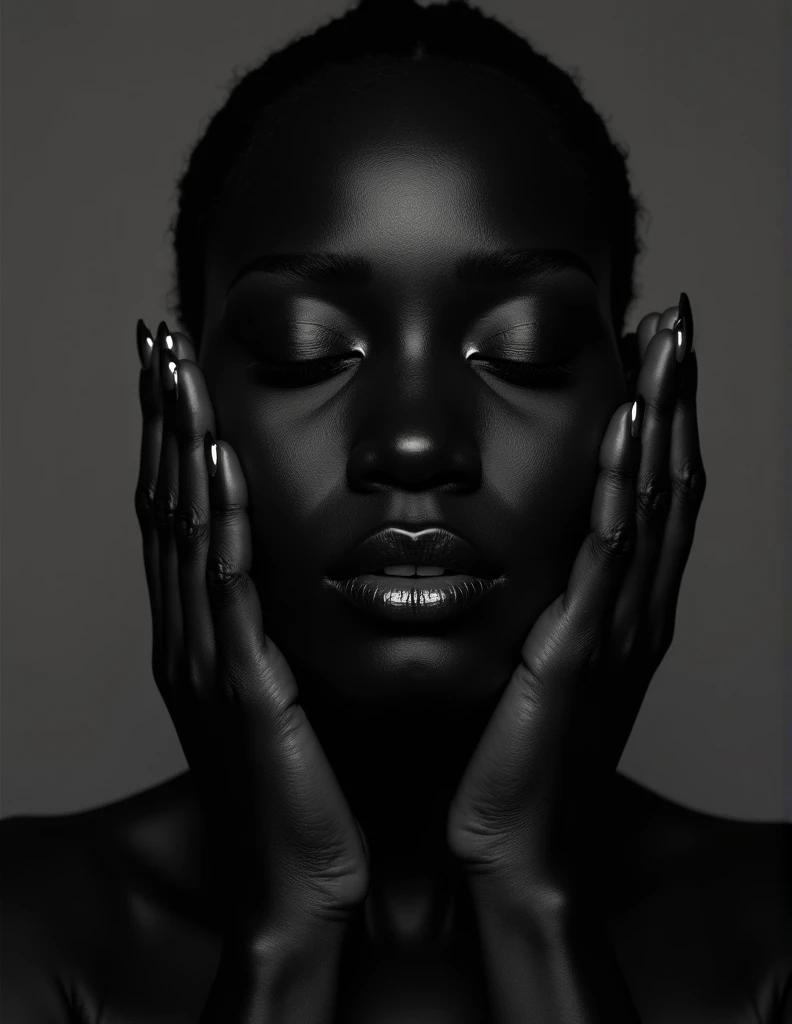 lndswgnr_v1.0, (sharp focus: 1.5), (sharp focus: 1.2), Photo, an attractive young woman with a beautiful face (1.1), detailed eyes, delicious lips, natural makeup (0.85), proportionate and elegant body (1.2), fully  and facing forward in a sensual and provocative pose while lying horizontally on satin red fabric. She is wearing high-heeled shoes made of marble. The lighting is changing (1.2), with depth of field and bokeh to enhance the image quality in 4k with hdr. Inspired by the styles of James C. Christensen (1.2) and Jeremy Lipking (1.1).

Description:

The woman resembles Jakelyne Oliveira, Miss Brasil 2013, with long, defined natural curls sculpted in marble. Her skin is a deep, rich black marble with a smooth, luminous finish. Her face is well-defined with a prominent nose, high cheekbones, and full, expressive lips. Her dark, expressive eyes, depicted with polished marble inlays, convey a sensual and provocative look. She is fully nudeing horizontally on satin red fabric with a seductive and alluring pose, facing directly towards the viewer.

Her hands and feet are depicted with meticulous attention to detail, ensuring they are flawless and proportionate, with no deformities. Her fingers and toes are perfectly shaped, elegantly posed to enhance the overall sensuality of the composition. Her high-heeled shoes, made of marble, add an element of sophistication and elegance.

The soft, warm lighting simulates natural light, casting subtle shadows that highlight the curves and details of the marble statue. The satin red background creates a striking contrast, emphasizing the model's sensual and provocative presence. The image is presented in high resolution (4k) with hdr, capturing every nuance with extreme realism.