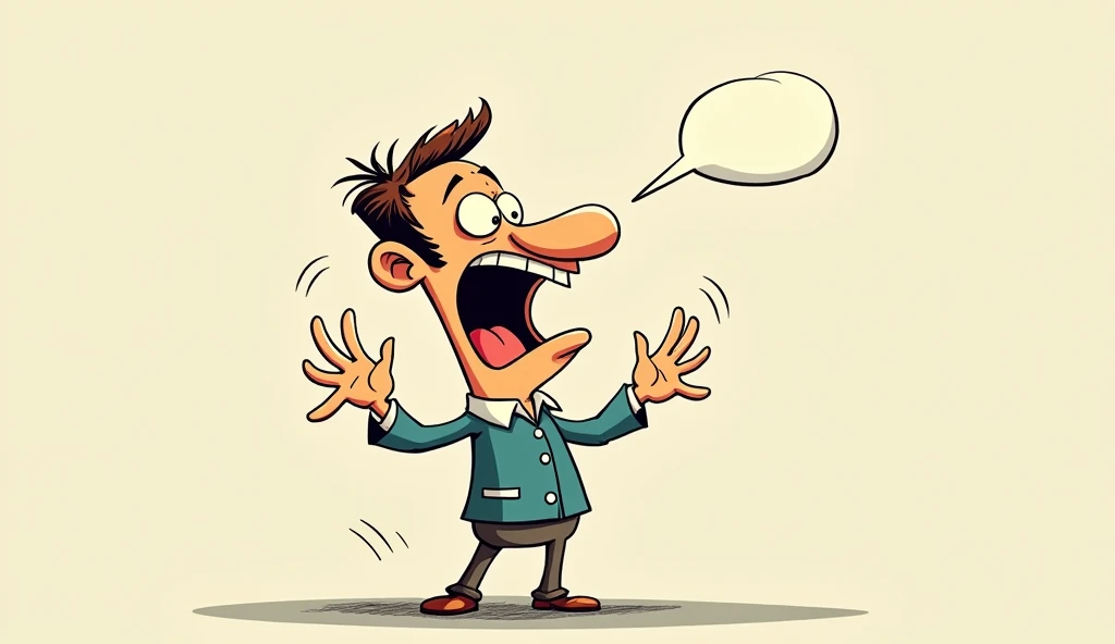 A man speaking too much , cartoon