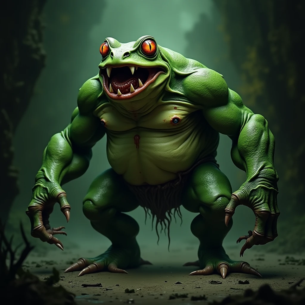 Mutanted green frog agresive