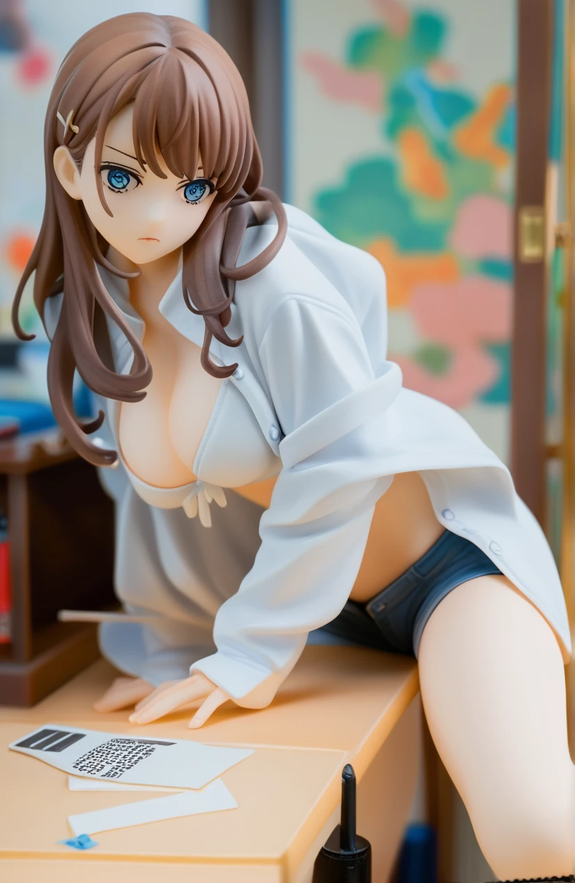 NSFW, (masutepiece), (photo realistic1.4), 超A high resolution, Best Quality, 8K,Indoor,Manga Cafe,come before:1.0,BREAK solo, 1girl in, 20yr old, extremely beautyful girl, Beautiful face, Perfect face, cute symmetrical eyes, double eyelid, medium breasts, puffies_Nipples, (perky breast), Narrow waist, (pubic dark orange hair:1.5), nffsw, Juice dripping, ((Short hair, dark orange hair)), Glasses,No makeup, Sweaty body, Standing, BREAK (Green Tracksuit), (open clothes east, Nipples, nipple slip, , slip, No panties,(embarrassed,Smile), open open mouth,((Tongue out)),breathing deeply, Feel good,indecency,Close one eye,look away from the viewer,